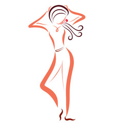 Beautiful brunette, dance or gymnastics