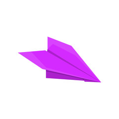 Paper airplane made in origami technique vector Illustration on a white background