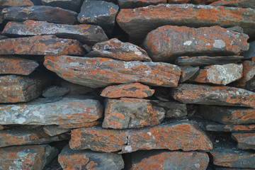 Part of a stone wall, for background or texture.