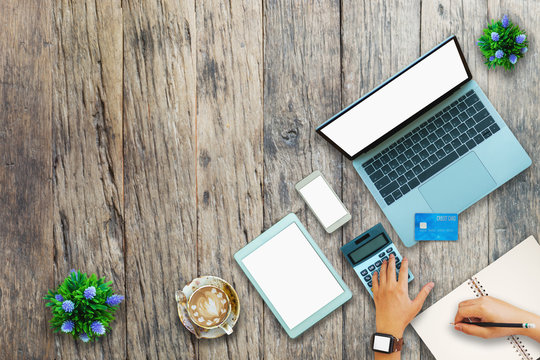 Close up businessman using calculator on documents Unrecognizable finance use calculate about cost at office	