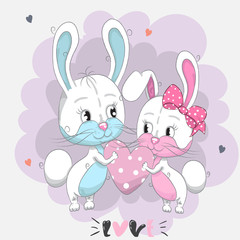 Cute little cartoon rabbit hand drawn vector illustration. Can be used for baby t-shirt print, fashion print design, kids wear, baby shower celebration, greeting and invitation card.