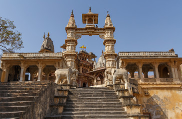Fototapeta na wymiar entrance of Meera Krishna Temple in Jaipur, India