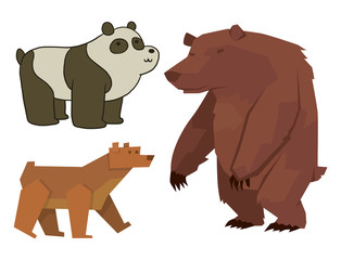 Bear animal vector mammal teddy grizzly funny happy cartoon predator cute character illustration.