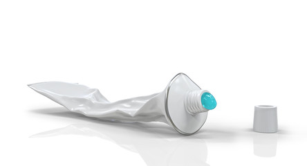 tooth paste tube isolated 3d illustration