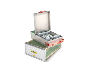bank cell with money.3d illustration