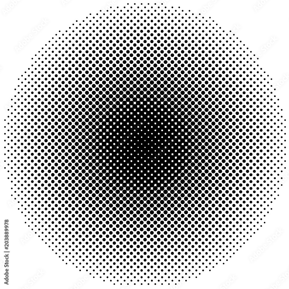 Aufkleber Halftone element, circular halftone pattern. Specks, halftone circle gradient