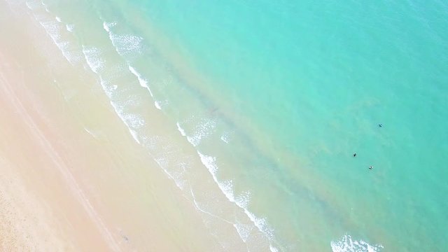 Aerial video above the beach 