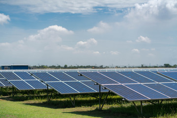 Solar power panels station energy farm