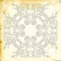 Vector baroque of vintage elements for design.