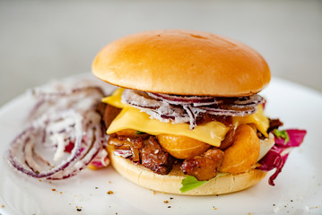 burger with duck fillet