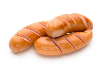 Pork sausage isolated on white background.