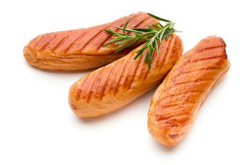 Pork sausage isolated on white background.