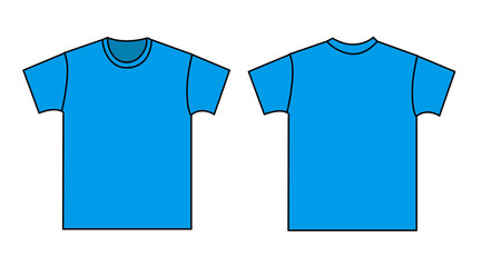 Blank t-shirt template. Front and back