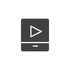 Video media player vector icon. filled flat sign for mobile concept and web design. Player simple solid icon. Symbol, logo illustration. Pixel perfect vector graphics