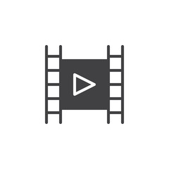 Movie vector icon. filled flat sign for mobile concept and web design. Video film play simple solid icon. Symbol, logo illustration. Pixel perfect vector graphics