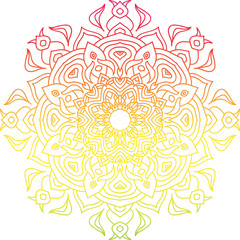Colorful round mandala with oriental ornament.