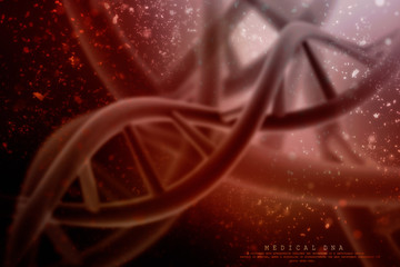 3d render of dna structure, abstract background