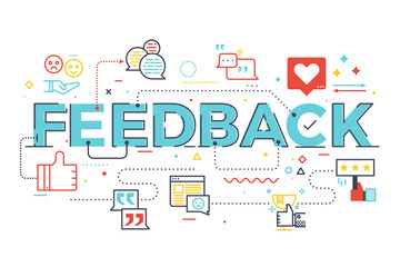 Feedback word lettering illustration