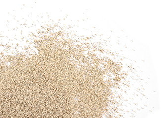 Active dry yeast isolated on white background, top view