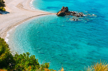 Fototapeta na wymiar Beautiful view of Potami beach on Samos Island in Greece