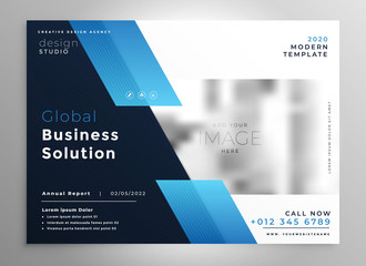 creative blue modern business brochure flyer presentation template - obrazy, fototapety, plakaty