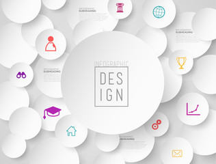 Infographic colorful milestones time line vector template with icons.