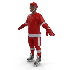 Hockey Player on white. 3D illustration