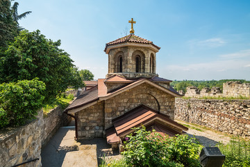 Belgrade, Serbia April 24, 2018:  Entrance of Saint Petka's Chapel located in Belgrade Fortress or Beogradska Tvrdjava consists of the old citadel and Kalemegdan Park along River Sava and Danube.