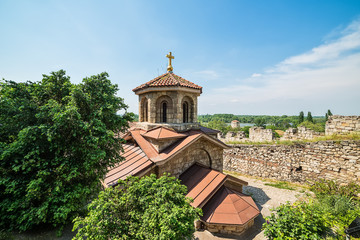 Belgrade, Serbia April 24, 2018:  Entrance of Saint Petka's Chapel located in Belgrade Fortress or Beogradska Tvrdjava consists of the old citadel and Kalemegdan Park along River Sava and Danube.