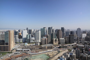 Naklejka na ściany i meble The city view from Umeda Sky Building