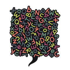 Colorful Mixed Alphabet Speech Bubble