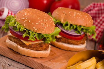 Hamburgers. 