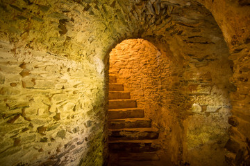 stairs in medieval cellar