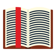 Open book with bookmark icon