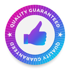Quality guarantee label, round stamp for high quality products, vector illustration