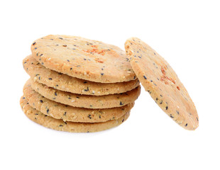 Black Sesame cookies isolated on white background