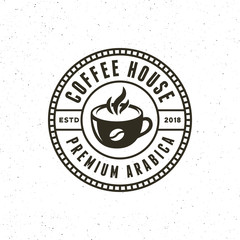 modern vintage coffee shop label. vector illustration