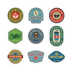 set of modern vintage coffee shop labels. vector illustration