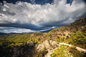 Sky and hills in Grecce