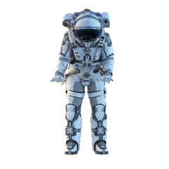 Astronaut on white. Mixed media