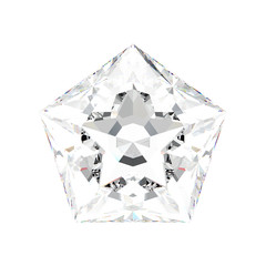 Fototapeta premium 3D illustration isolated white pentagon diamond stone