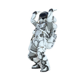 Astronaut on white. Mixed media