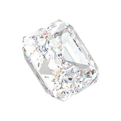 3D illustration isolated white square diamond stone