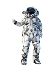 Astronaut on white. Mixed media