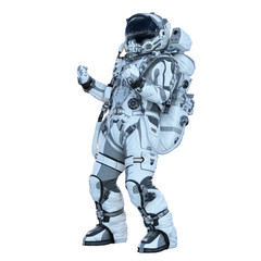 Astronaut on white. Mixed media