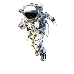 Astronaut on white. Mixed media