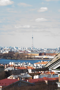 Saint Petersburg TV Tower. View on the Saint-Petersburg.