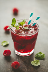 Closeup of berry lemonade