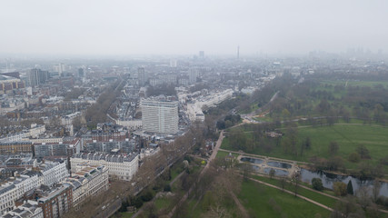Aerial view of London Hyde Park UK United Kingdom drone top view
