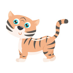 Fototapeta na wymiar Cute tiger vector illustration. Flat design